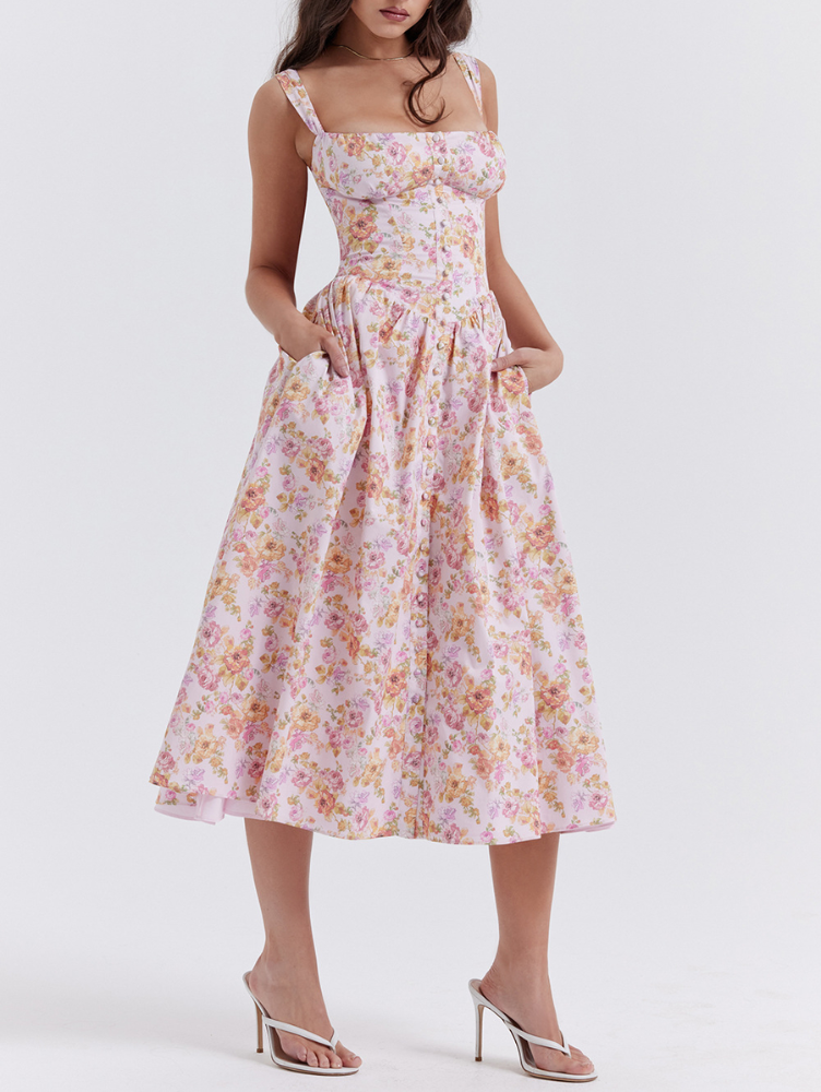 Vestido Floral com bolso