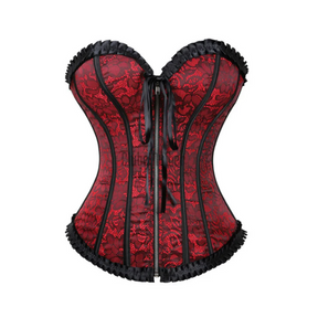 Espartilho Lingerie Floral com Zíper
