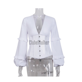 Espartilho Chiffon Gótico com Mangas