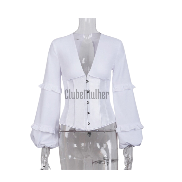 Espartilho Chiffon Gótico com Mangas