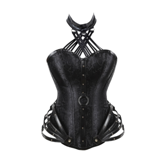Espartilho Choker Steampunk - Barbatanas de Aço