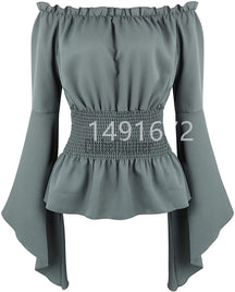 Blouse Women Long Sleeve Renaissance Medieval Chemise Victorian Pirate Gothic Retro Peasant Wench